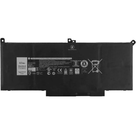 Dell 7280 7290 7380 7390 7480 7490 7.6V 8200mAh utángyártott laptop akkumulátor
