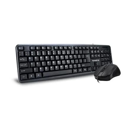 APEDRA Vezetékes billentyűzet + egér, KM-520, USB HUN Fekete